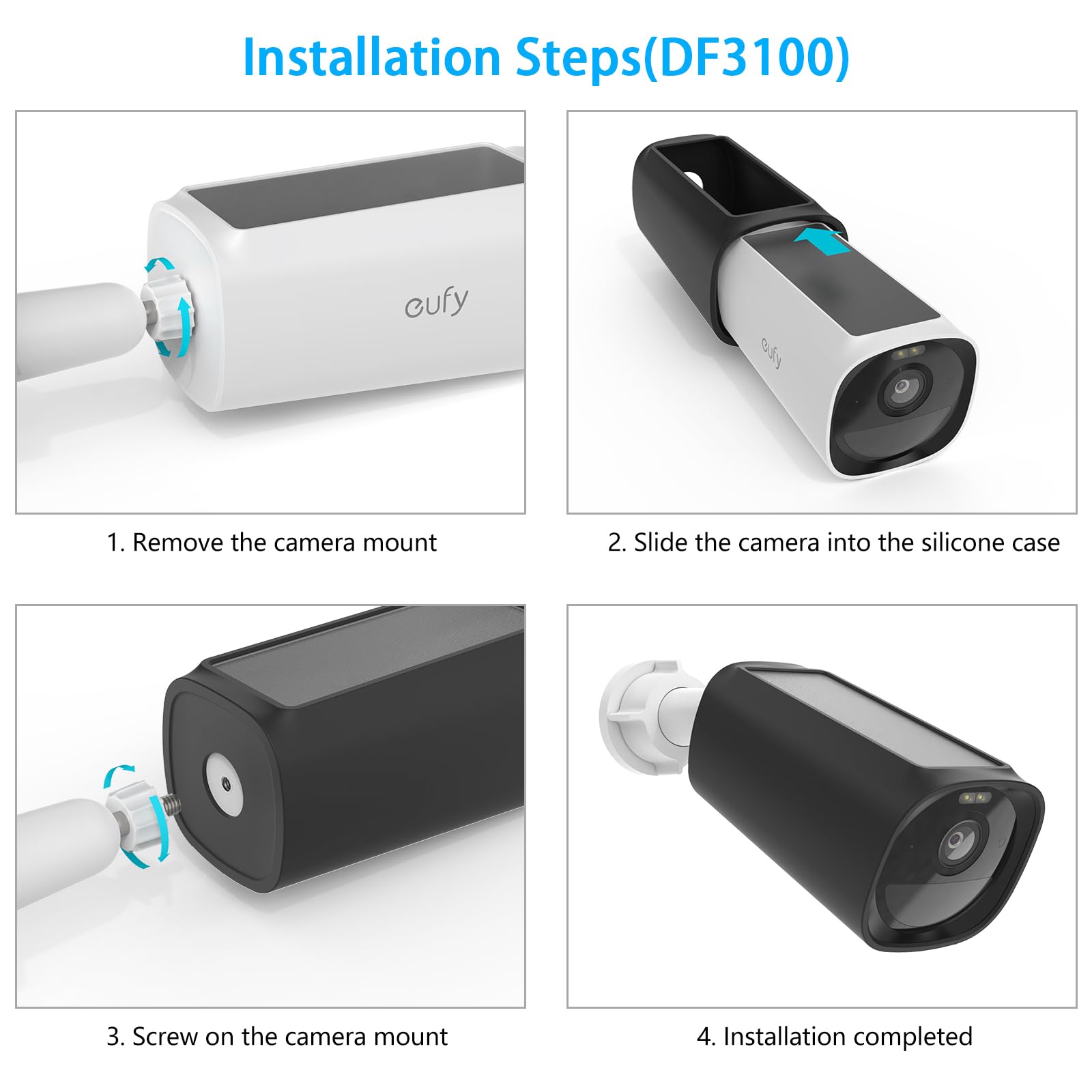 Coque en silicone pour caméra solaire eufyCam E40 - Étanche - En silicone - Pour caméra solaire eufy Security eufyCam E40