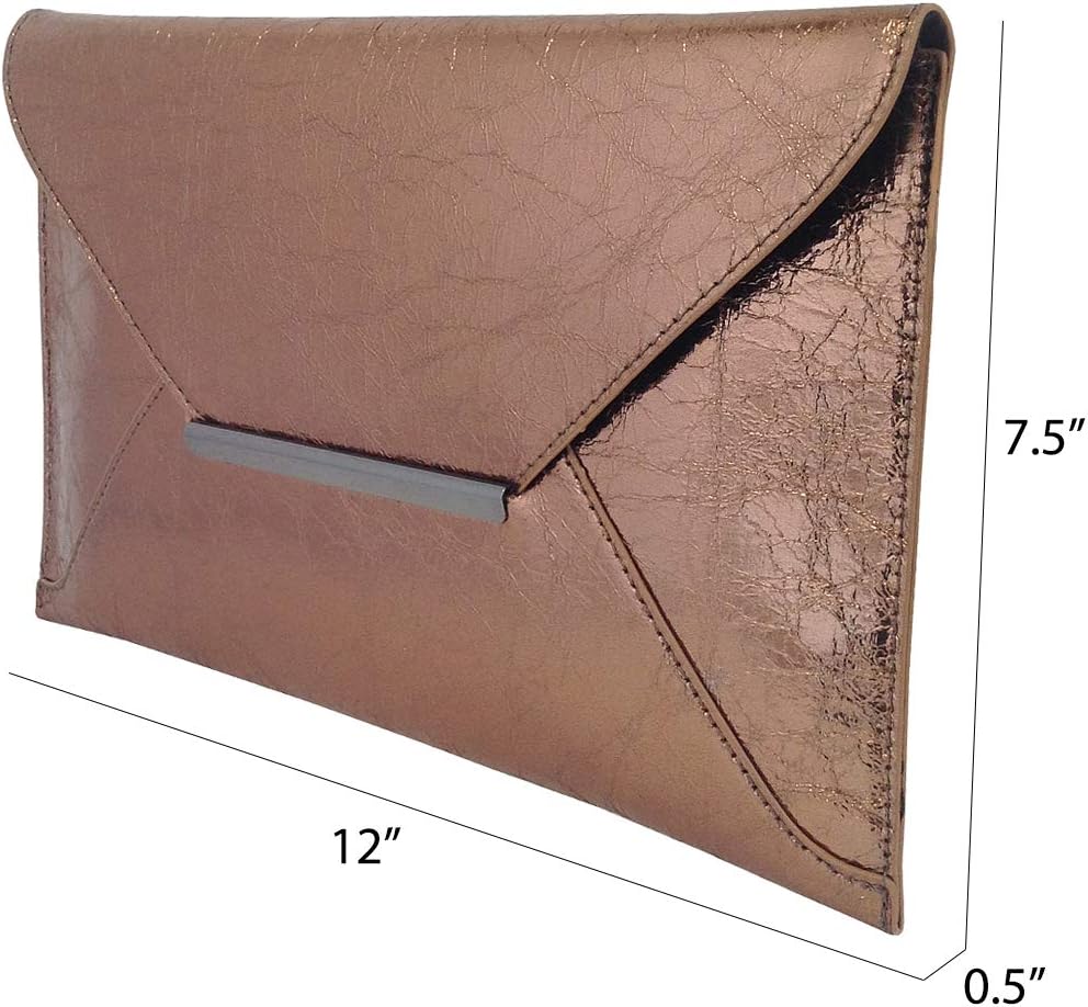 JNB Crushed Metallic Envelope Clutch - Image 3