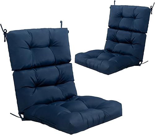 S AFSTAR Paquete de 2 cojines copetudos para interiores y exteriores, cojines de asiento de 22 x 20 pulgadas con 4 lazos de cuerda, cojines de patio