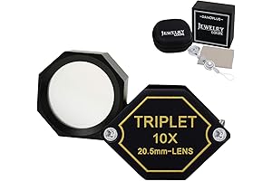 DANOPLUS Loupe 10X Magnifying Tool - 10x Pocket Optical Glass Gem Jewelry...