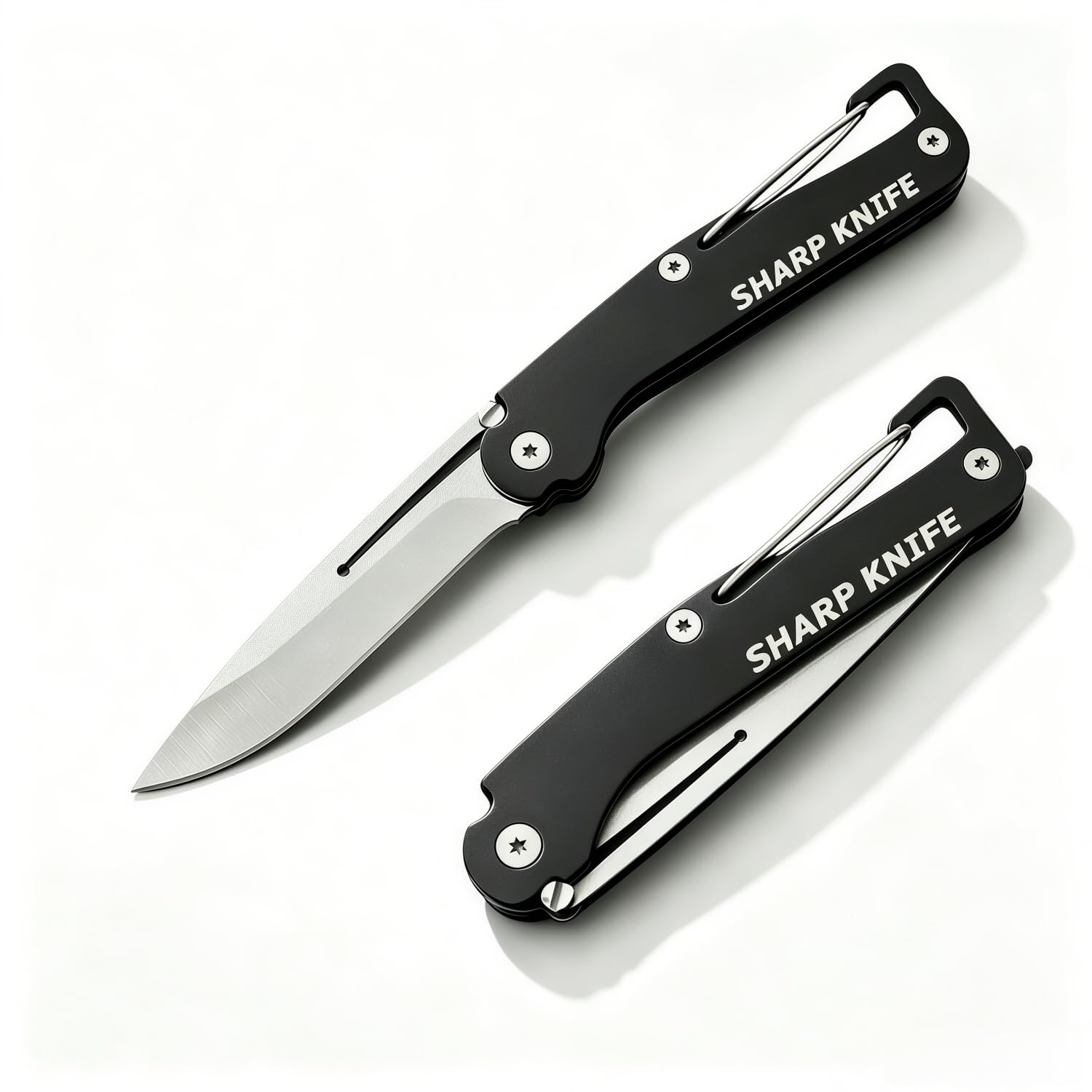 Small Pocket Multi Tool, Folding Utility Multitool, Multi Mini Pocket Box Opener, EDC Cutter Gadgets Outdoor Camping, DIY, Gift for Men(Black)