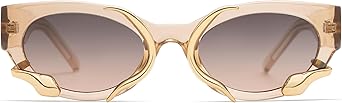 Trendy Sunglasses for Women Men Vintage Narrow Cateye Metal Snake Sunnie Y2k Accessories AP3621