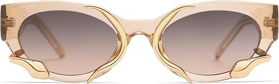 Trendy Sunglasses for Women Men Vintage Narrow Cateye Metal Snake Sunnie Y2k Accessories AP3621