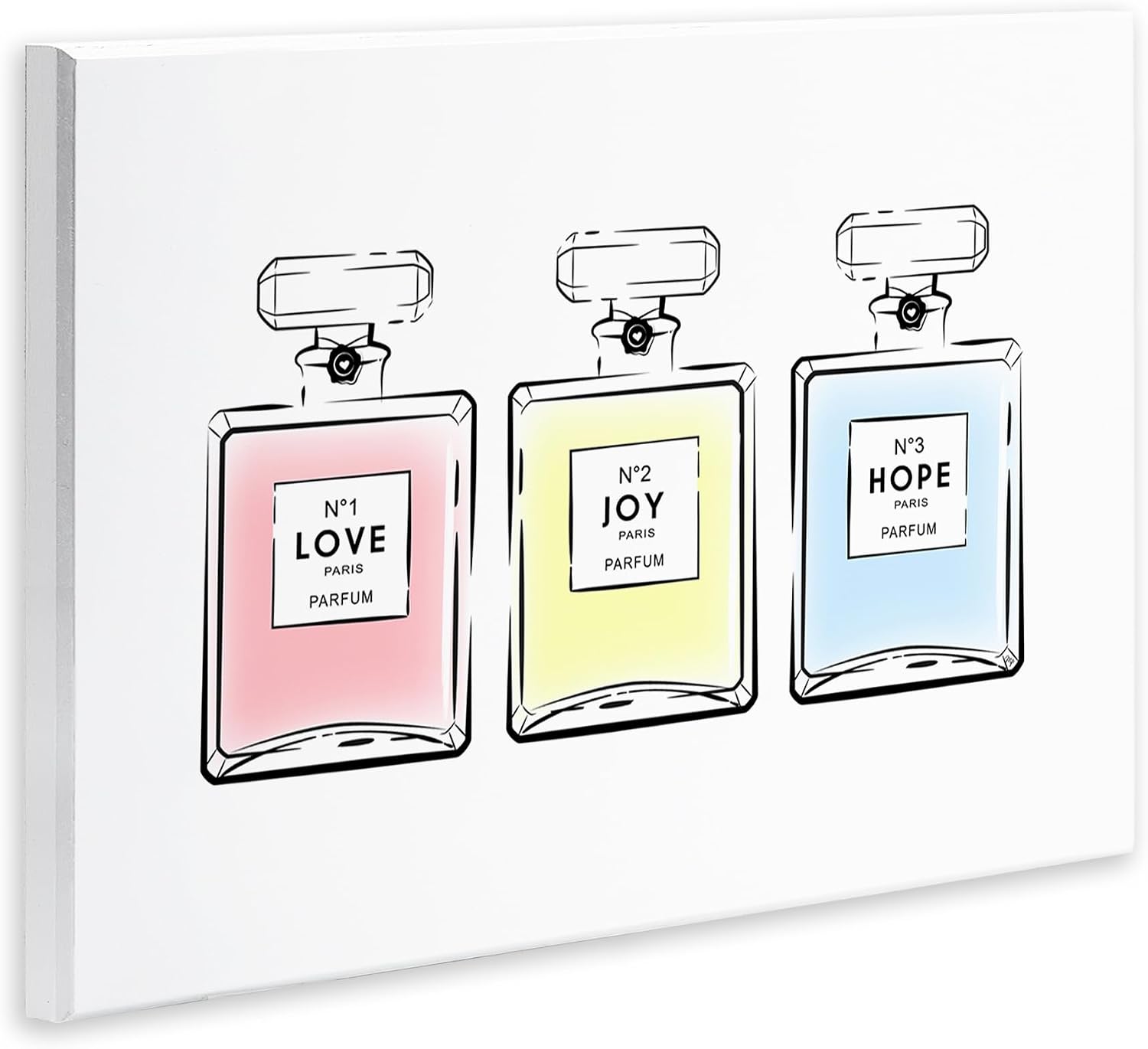Stupell Industries Love Hope Joy Perfumes Wall Plaque Art Design by Martina Pavlova, 15 x 10