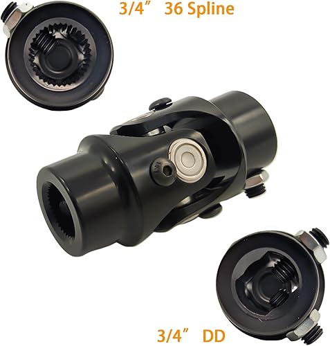 Miniatura 3 de 34" 36 Spline X 34" DD Eje de dirección U Junta solo Negro Universal Acoplamiento de la junta