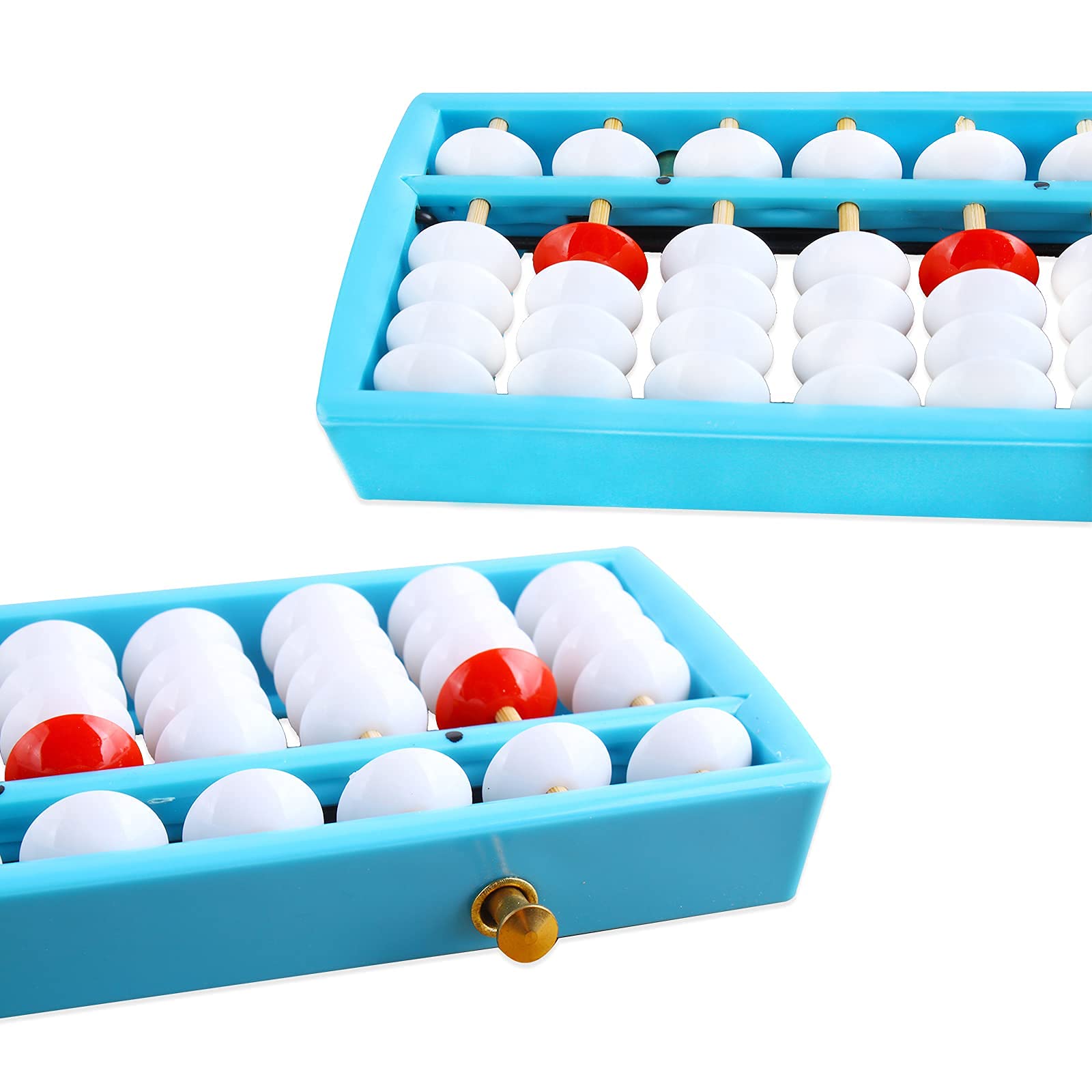 Larcele Perle Arithmetik Abacus Compteur avec Bouton Reset Fournitures Scolaires pour étudiant 13 colonnes SP-02 (Bleu 1)