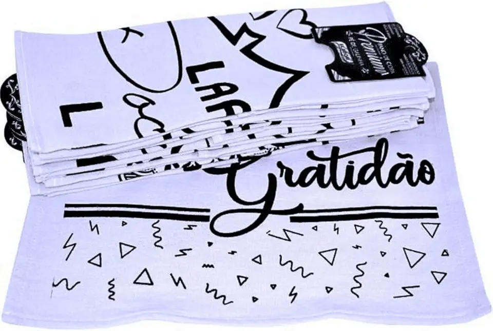 Pano de Prato Premium Pé de Galinha 45X66-6 unidades 370g/m2 100% Algodão para Cozinha