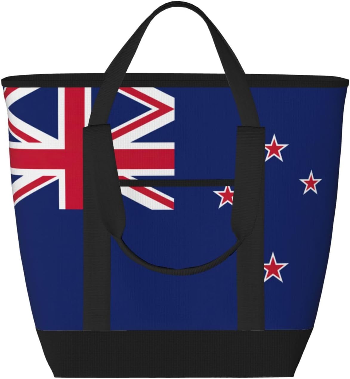 New Zealand Flag Print Large Cooler Bag Tote Bag,Reusable Grocery Bag,Lunch Box Bag, For Picnic Beach Camping