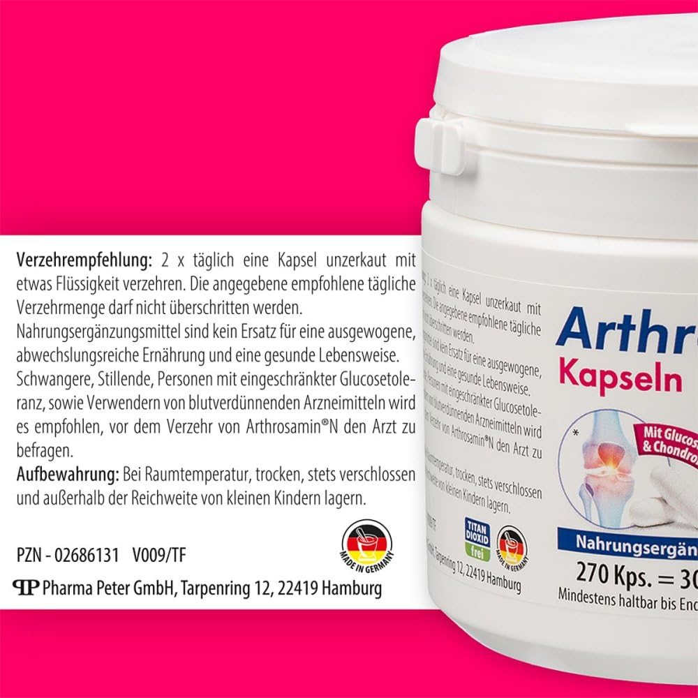 N Gelenkkapseln ohne Vitamin K, Hochdosiert mit Glucosamin + Chondroitin für geschmeidige Gelenke - Das Original aus der Apotheke - auch bei Blutverdünnern verwendbar - 270er Sparpack