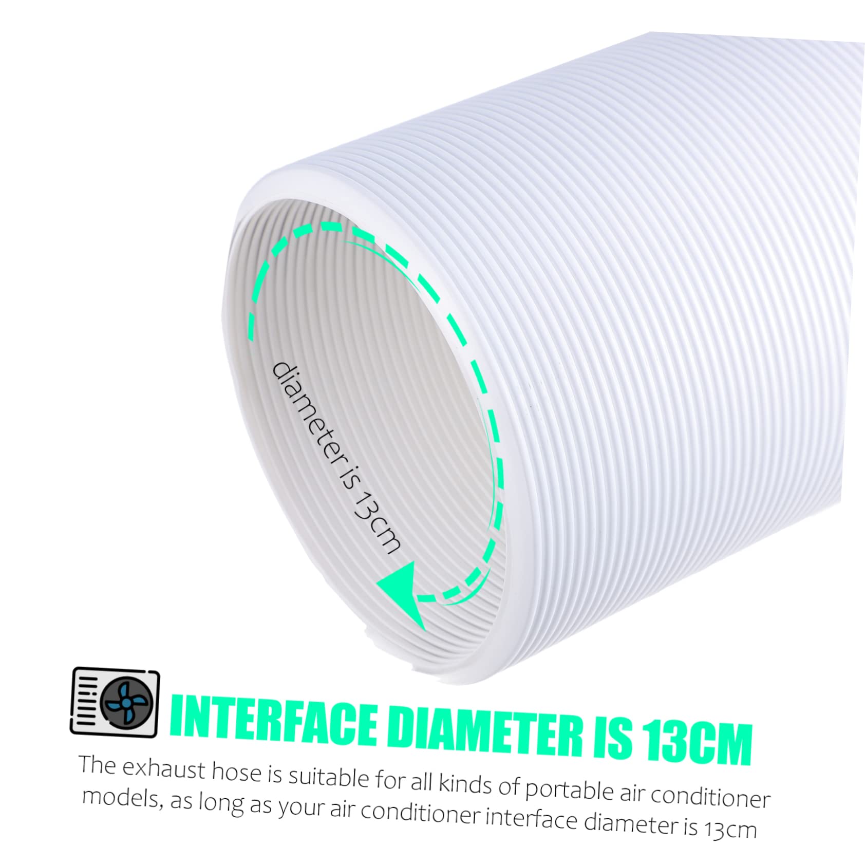 Alipis Tubo Flessibile Ppr per Condizionatore Portatile Bianco, 2 Metri, Facile da Installare da Conservare, Estremità Connettibili per Ventilazione Efficiente