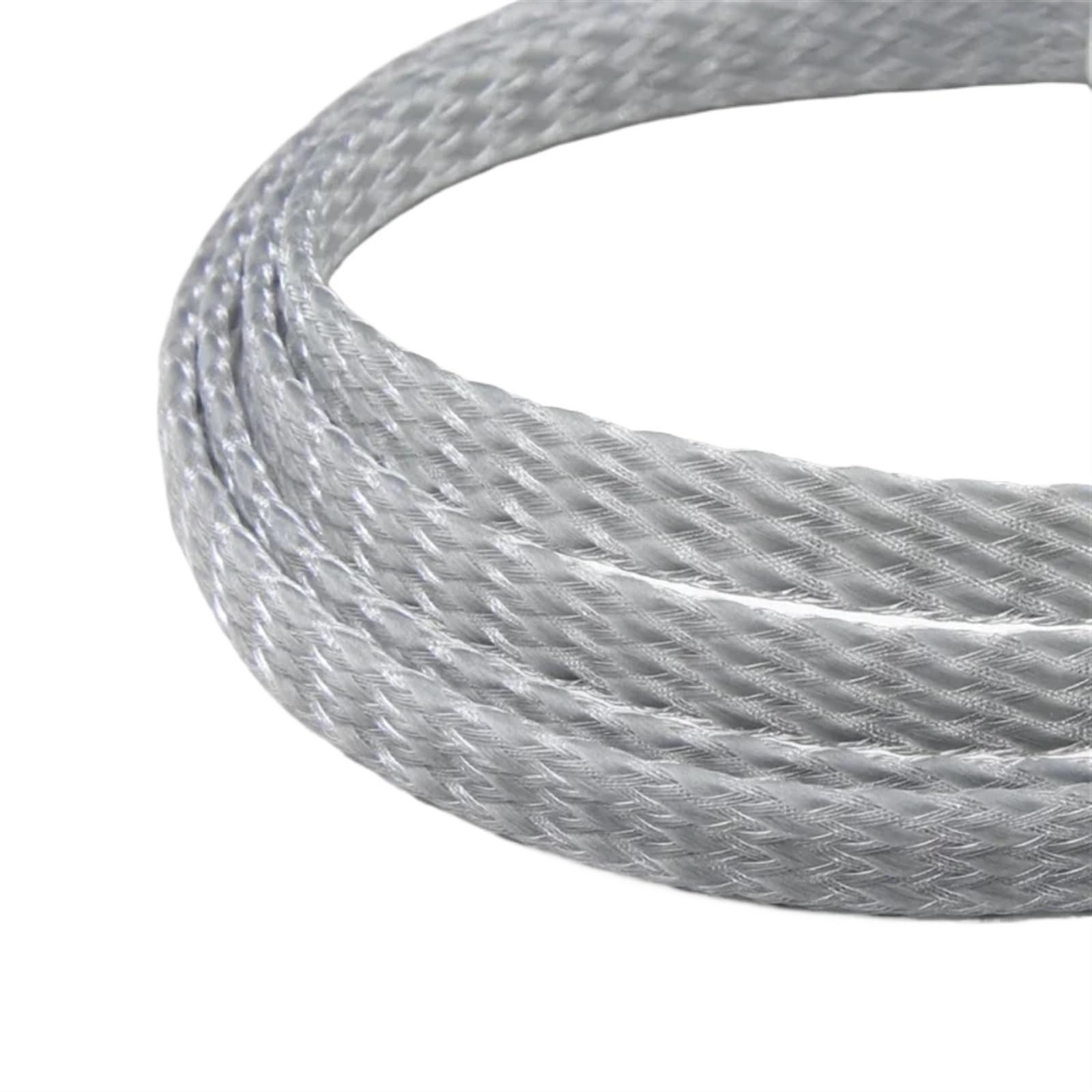 Funda Trenzada expandida de 1/5/20/50 m, Hilo de algodón PP, Envoltura de Alambre de 4, 8 y 12 mm, protección de Cables, arnés de línea, Funda de Cable(Grey Clear,12mm,50 Meters)