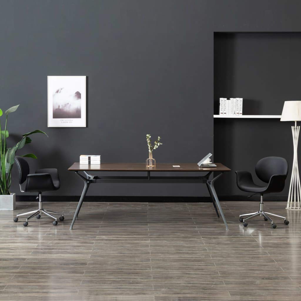 Sillas de cocina, mesa de comedor, sillas de comedor giratorias, 2 unidades, piel sintética negra para salón, cocina, dormitorio