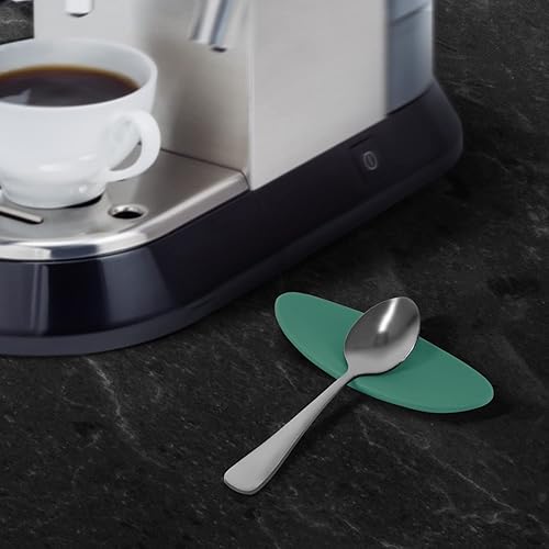 Miniatura 7 de Carrotez Soporte para cuchara de café de silicona, 2 piezas (0.2 x 1.6 x 3.74 pulgadas), soporte para cuchara flexible en forma de almendra para