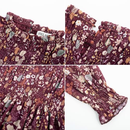 Image of GRACE KARIN Girls Long Sleeve Floral Dress Fall Winter Casual Dresses 6-14Y