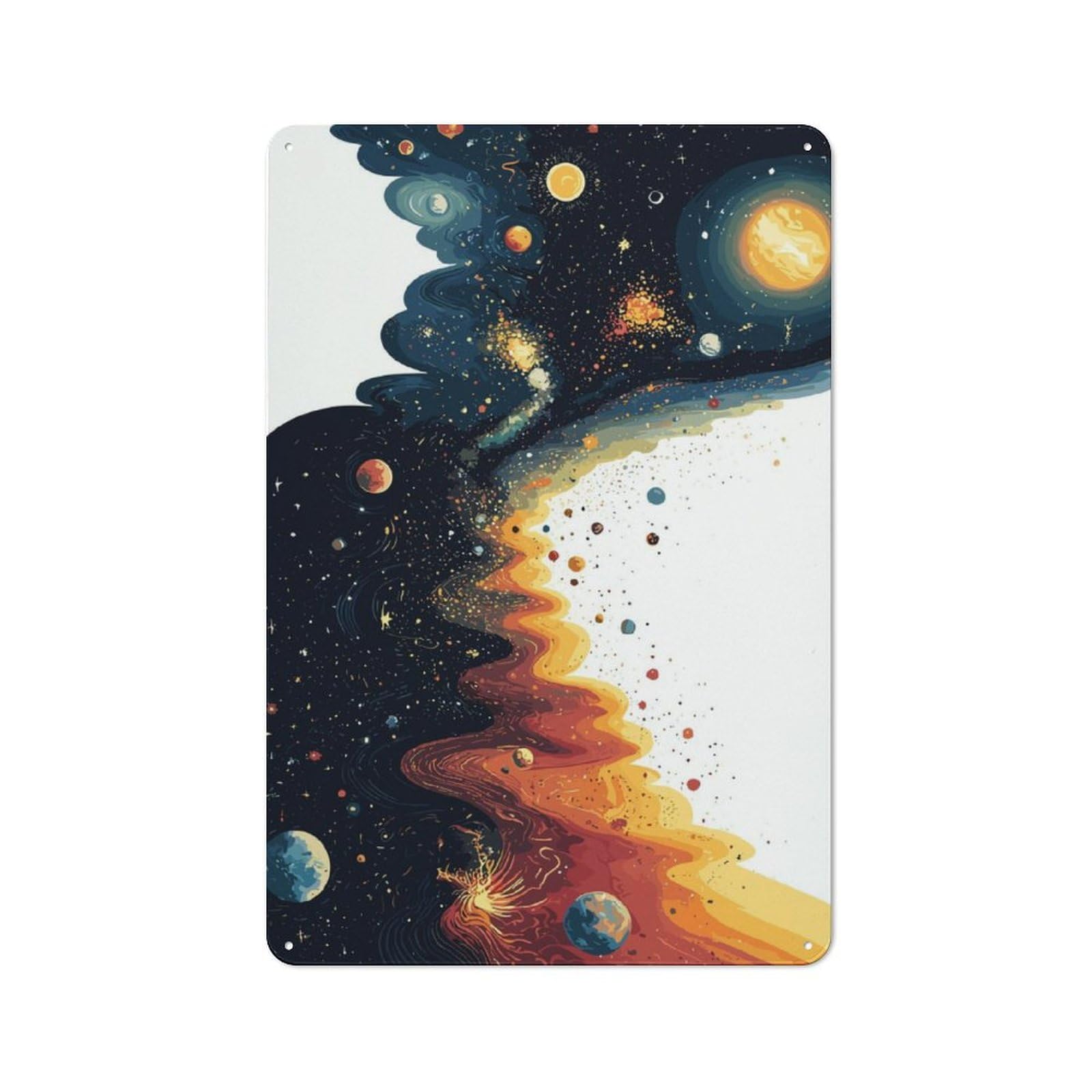 Junmoney Abstract Space Metal Plaque 30X20cm With For Garage Wall, Vintage Decor, For Vintage Wall Decor Fans, For Metal Sign Collectors