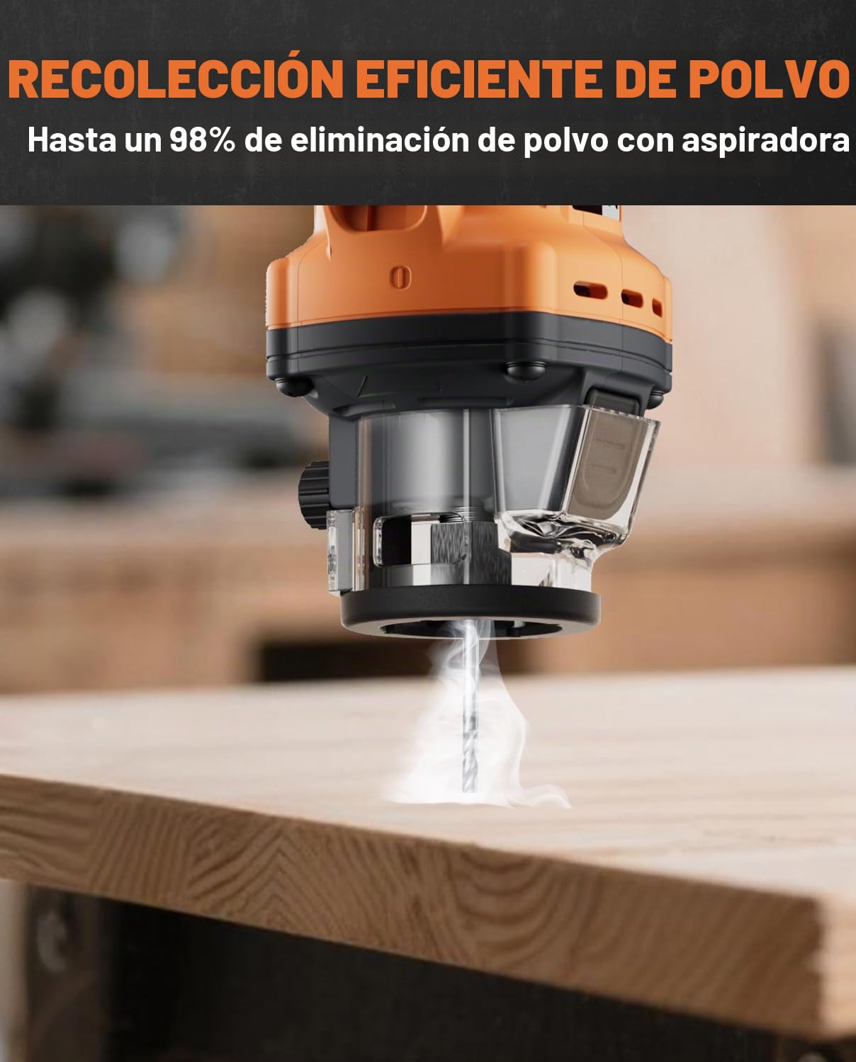 DOVAMAN DCT01A Fresadora para Pladur Inalámbrica 20V, Control de Polvo del 98%, Motor Brushless, 30.000 RPM, Cambio de Broca sin Herramientas, Profundidad Ajustable, LED, con Bolsa y Batería