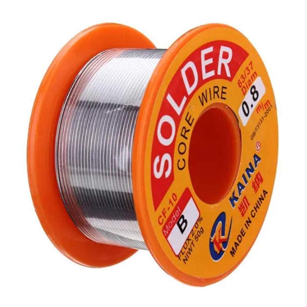 Filo per saldatura con nucleo in colofonia 63/37, 0,8mm, 50g, 2,0% di flusso set di fili per saldatura per il fai da te elettronico (confezione da 4)