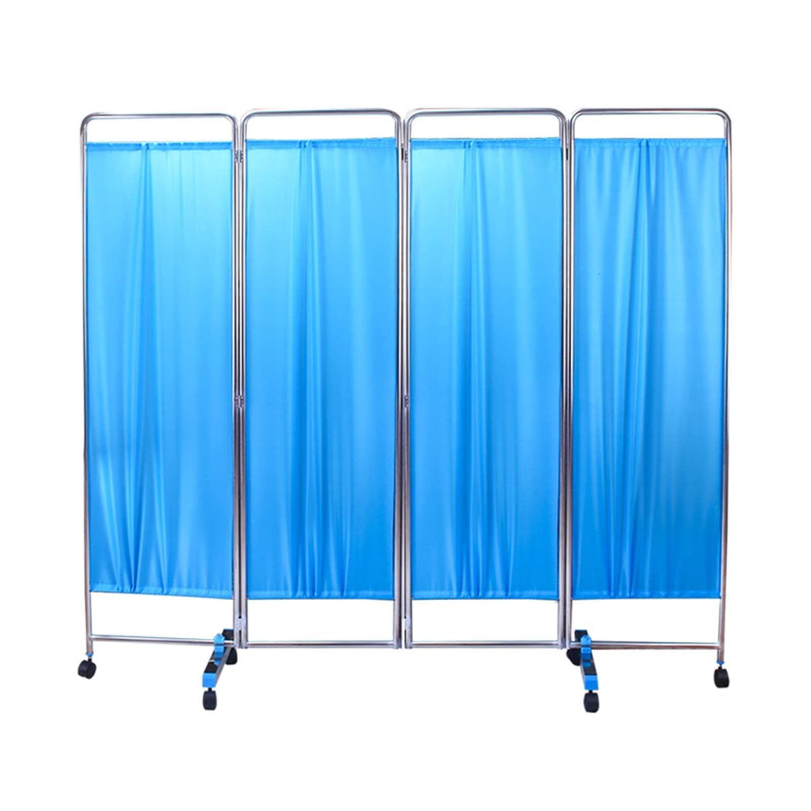 4-Panel Mobile Medical Privacy Screen Room Partition, Ward/Beauty Salon/Health Hall Standing Door Partition, Folding Thickened Iron Frame