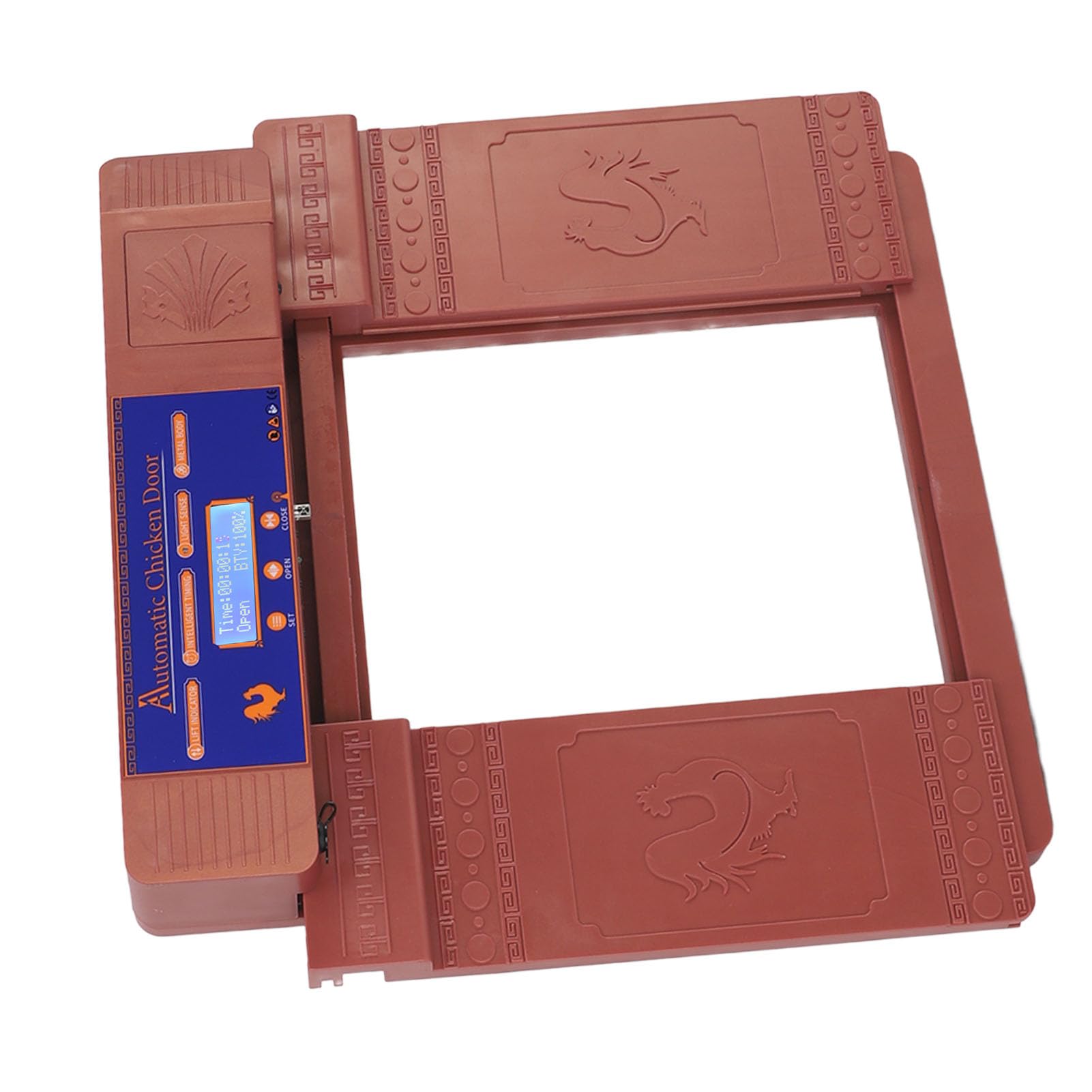 Porta automatica per pollaio, apriporta con telecomando wireless, sensore di luce e timer, dotato di di sicurezza anti-schiacciamento per polli, anatre e oche, porta per (Bronzo)