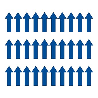 LiteMark Removable Arrows, Blue, Large Size Arrow Sticker, Direct Traffic and Promote Safety - 12 Inch Pack of 30 Arrows