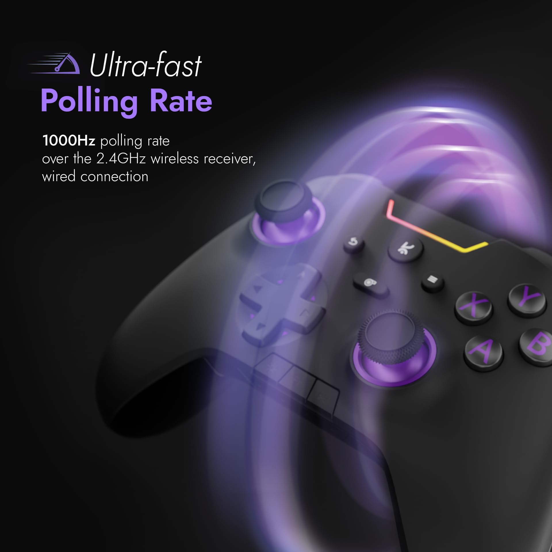 Kreo Surge XB Wireless Gaming Controller with Hall Effect Joysticks & Triggers, Tri-Mode, Turbo Mode, Macro Buttons, RGB, 1000Hz Polling, Gaming controller for PC Wireless, Android. — Amazon image 3