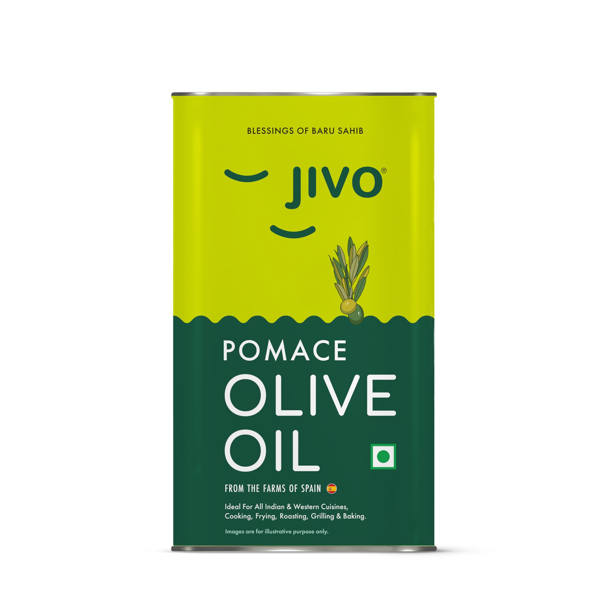 Jivo Everyday Cooking Pomace Olive Oil 3 Litre | Imported from Spain | Rich in MUFA, Low in Saturated Fat | Ideal for Frying, Roasting & Baking | Cooking Oil for Daily Use