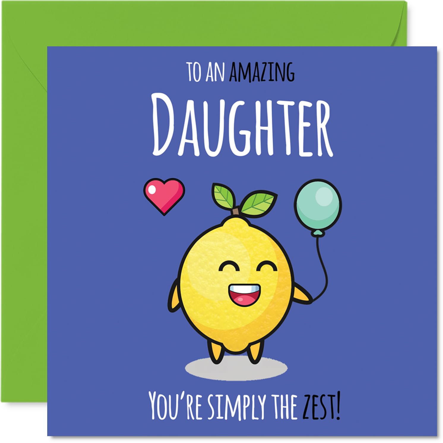 Daughter Birthday Card - Simply The Zest - Happy Birthday Card for Daughter from Dad Mum, 145mm cute lemon Bday Greeting Cards
