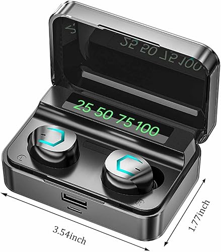 Miniatura 2 de Auriculares inalámbricos Bluetooth intraurales con Bluetooth 5.2 con pantalla LED de graves profundos IPX7 para deporte y trabajo Bluetooth