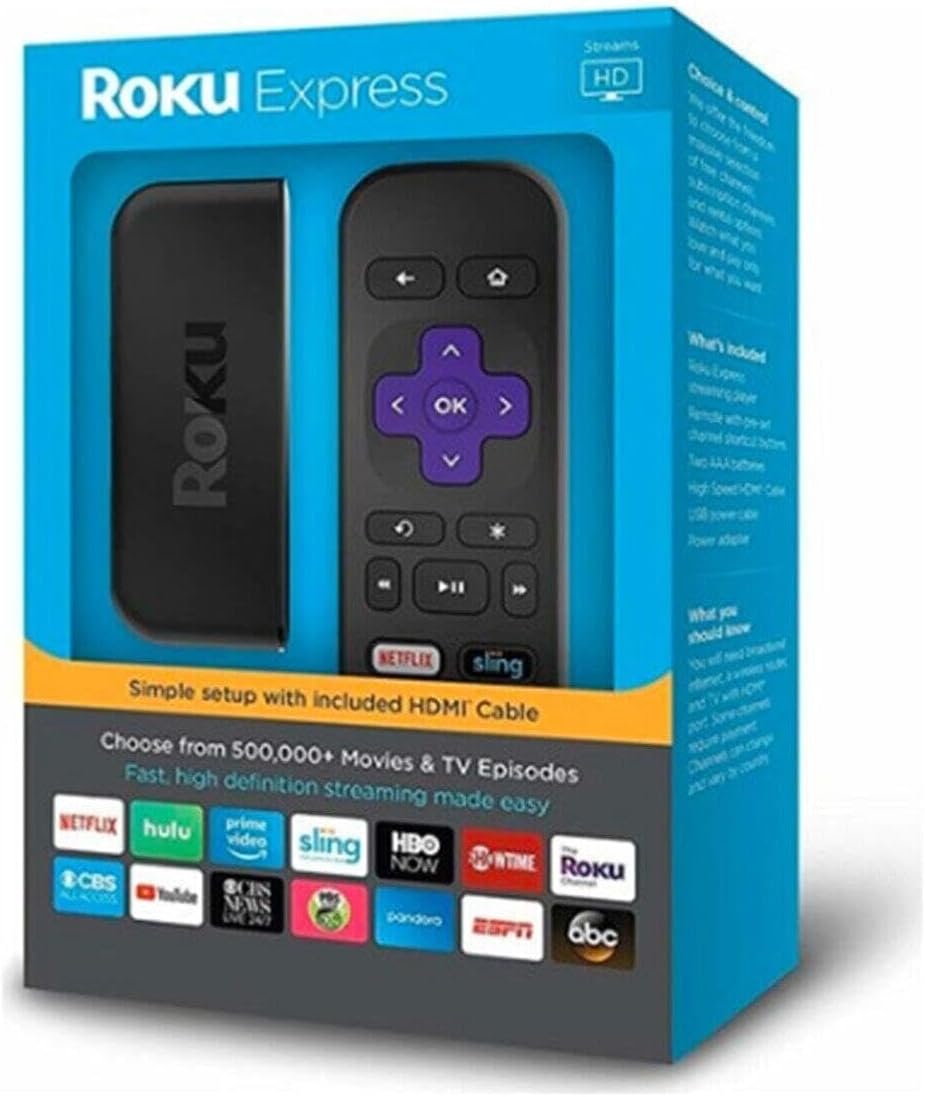 Roku Express HD 1080p Digital Streaming Media Player, 3900RW