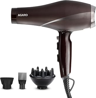 HD-1120 2000 Watts Professional Hair Dryer with AC Motor, Concentrator, Diffuser, Comb, Hot and Cold Air, 2 Speed 3 Temperature Settings with Cool Shot For both Men and Women, Black