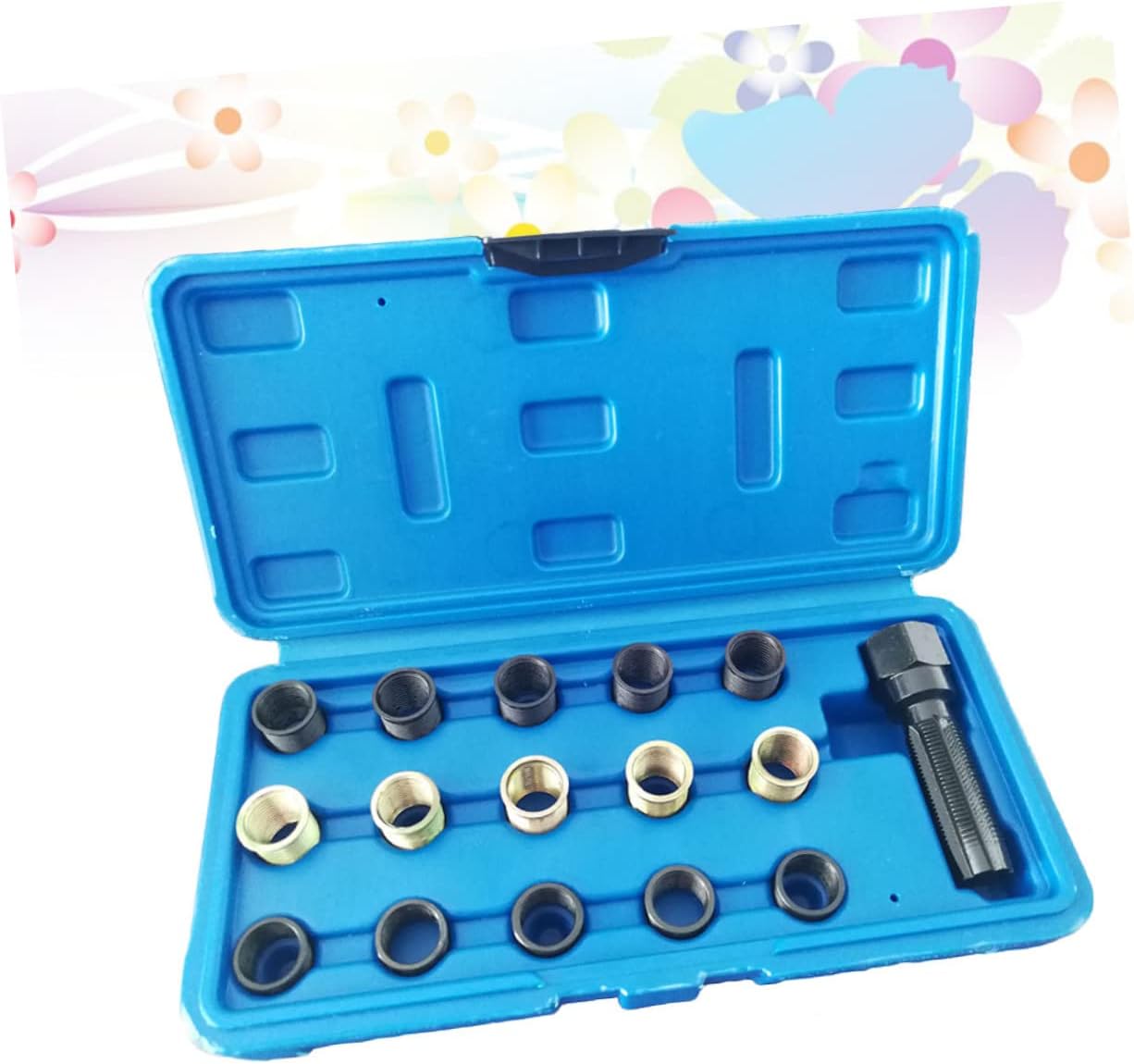 GLEAVI 16pcs Spark Plug Thread Repair Kit Helicoil Set for Cylinder Head Easy Installation Tools for High Strength Repairs