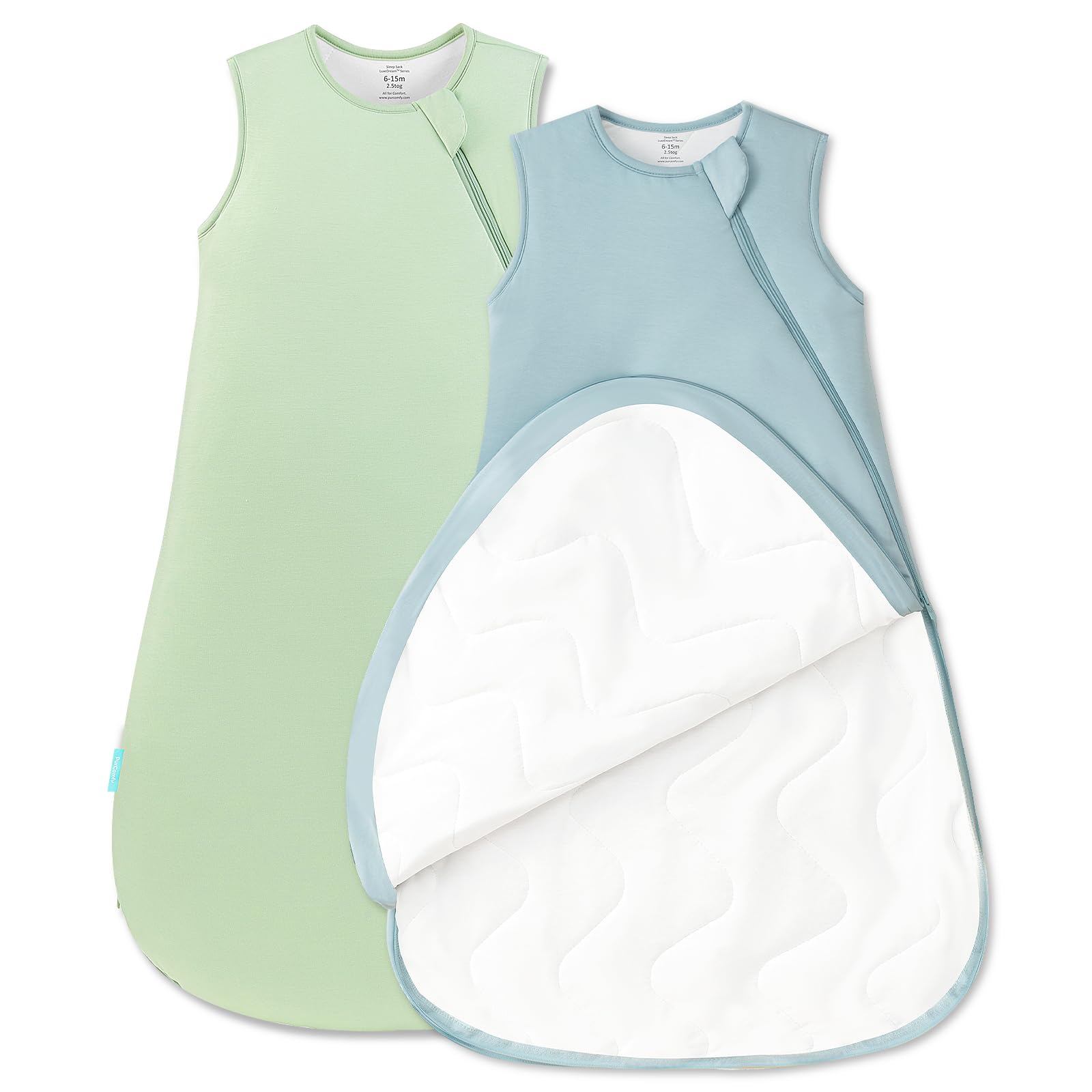 PurComfy Quilted Supersoft Sleep Sack, 2.5 TOG Premium Bamboo Viscose Warm Baby Sleeping Bag, Thick Babies Wearable Blanket