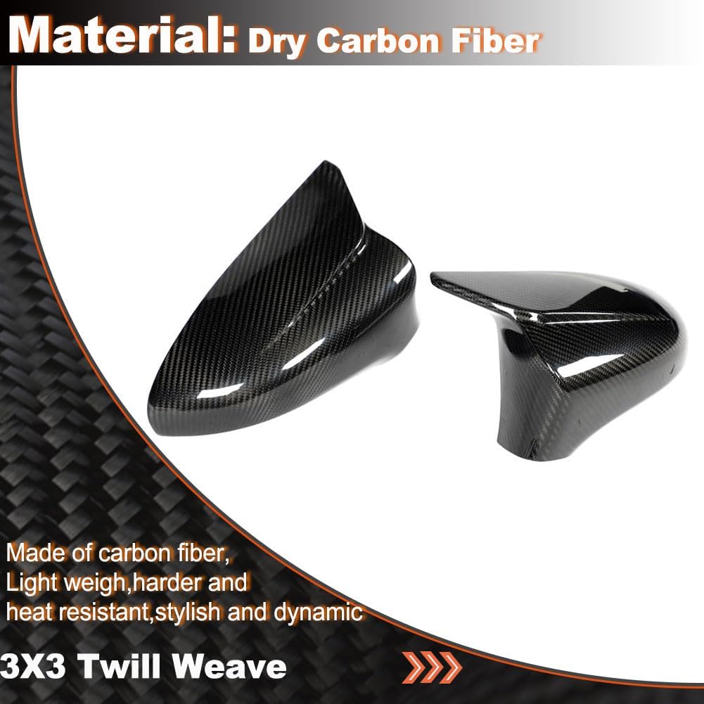 Dry Carbon Fiber Mirror Caps Compatible with Lexus ES250 IS300 2014-2020 Add-on Style Side Rearview Mirror Cover Caps Car Exterior Outside Shell Factory Outlet