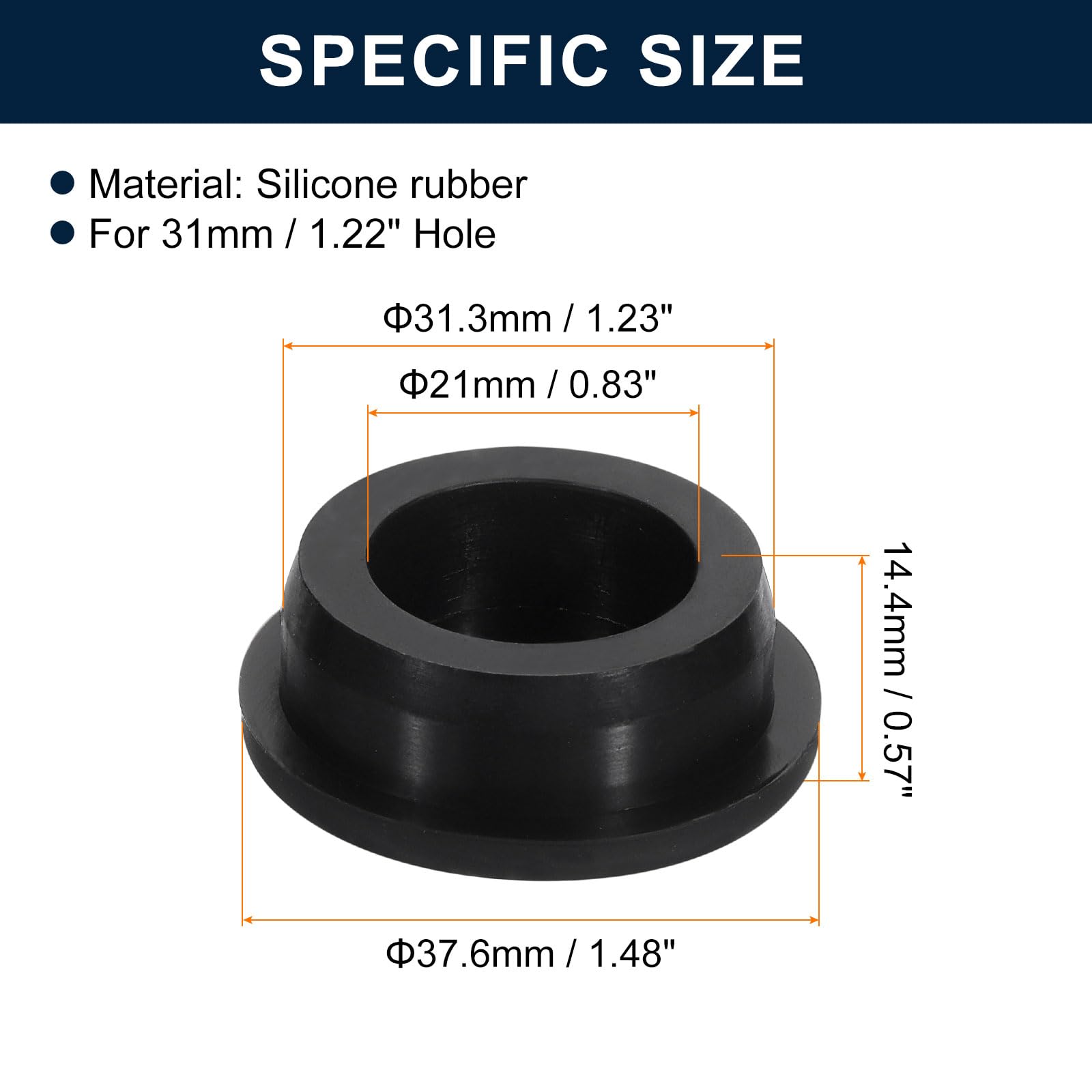 Fizdoqq - Lot de 80 bouchons en silicone noirs souples et flexibles - Bouchons pour trous de 4-9