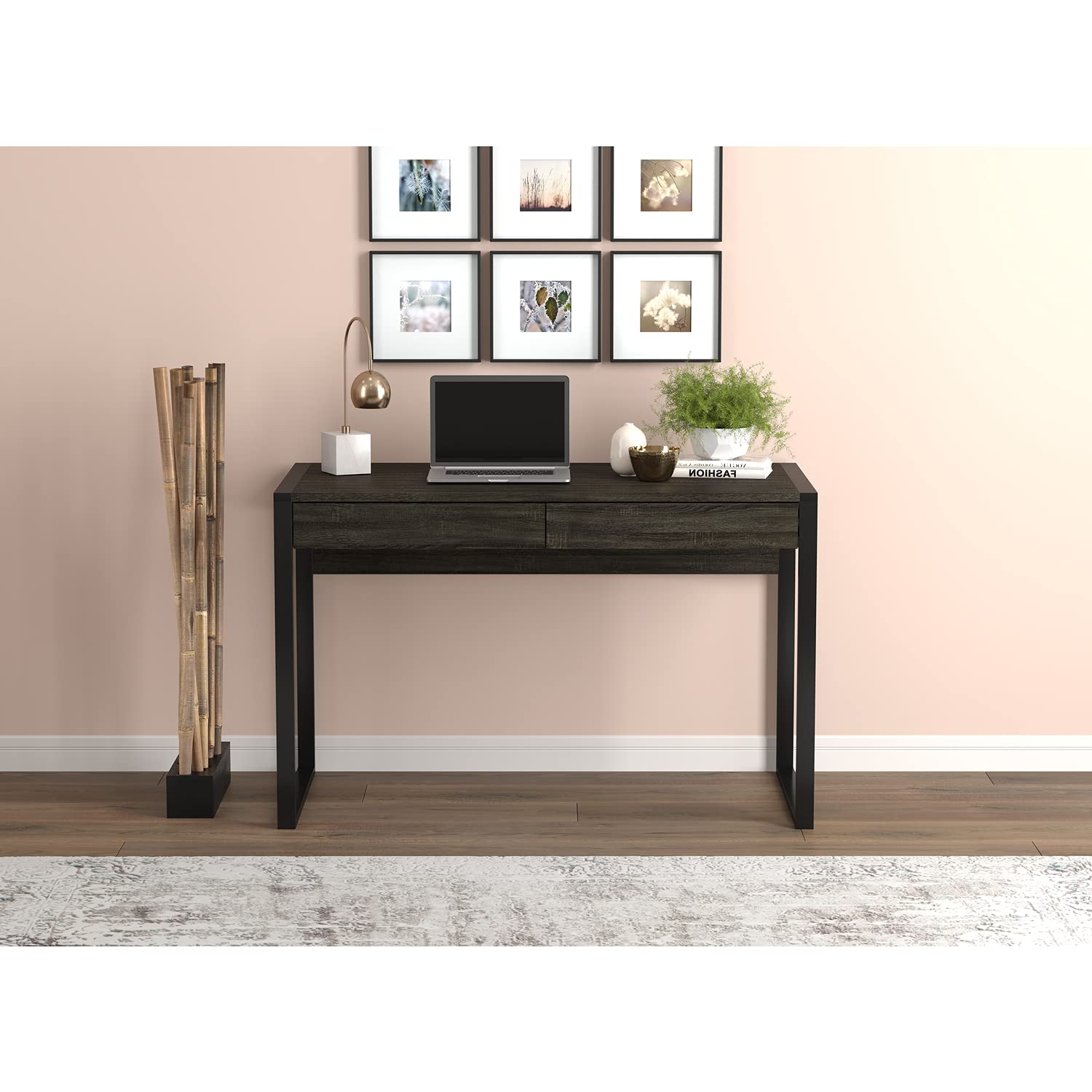 かつPCデスク② ローデスク パソコンデスク 高さ調整 6段階可変 奥行45cm ケーブル配線