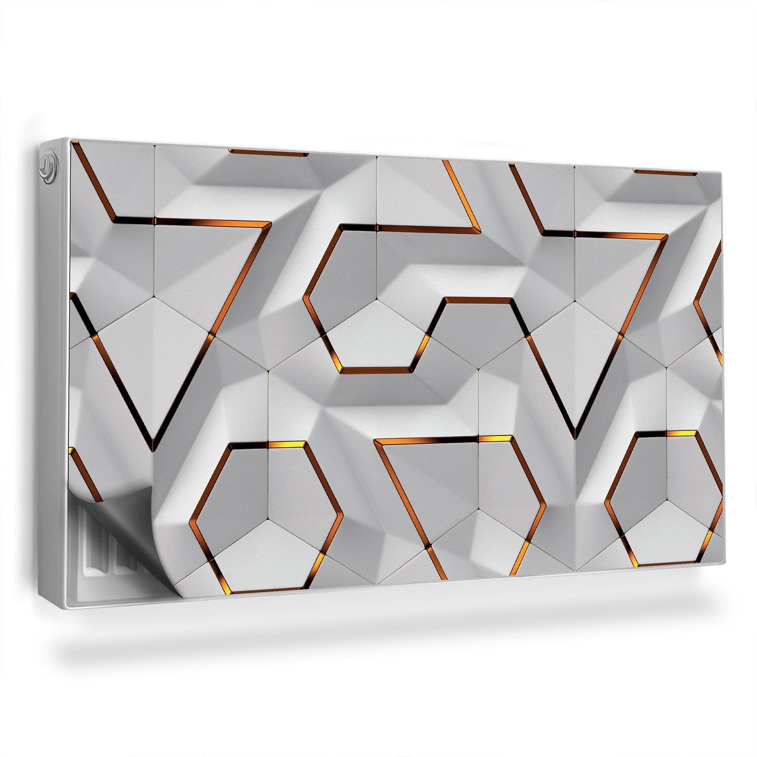 Cache-radiateur 110x60 pour une cuisine moderne avec motif géométrique lumineux