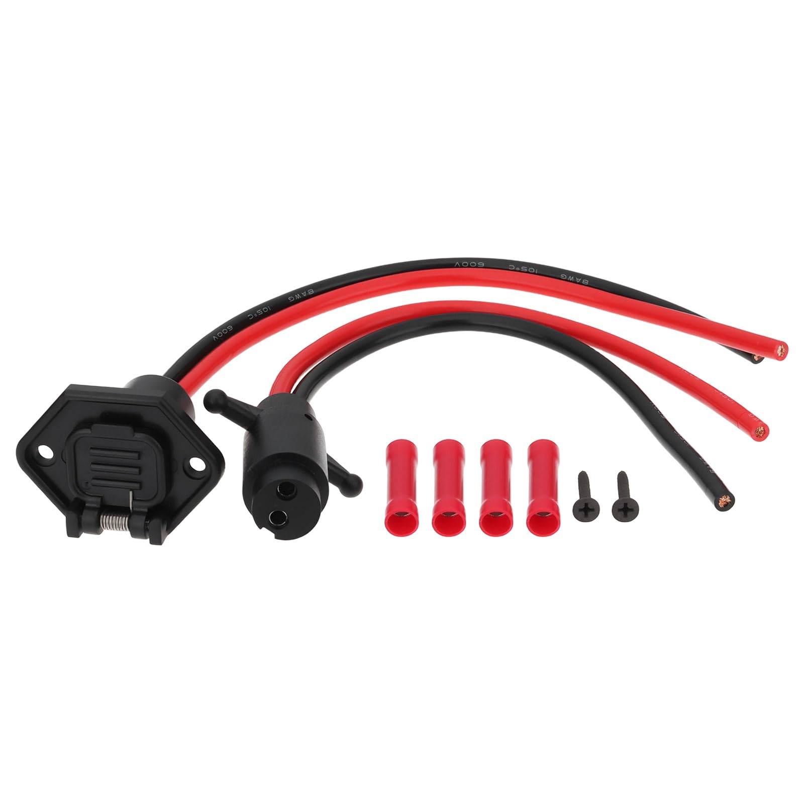 1 Par de Enchufes Y Tomas de Corriente para Motor de Arrastre Marino de 12 V 2 Pines Calibre 8 AWG Compatible con Minn Kota