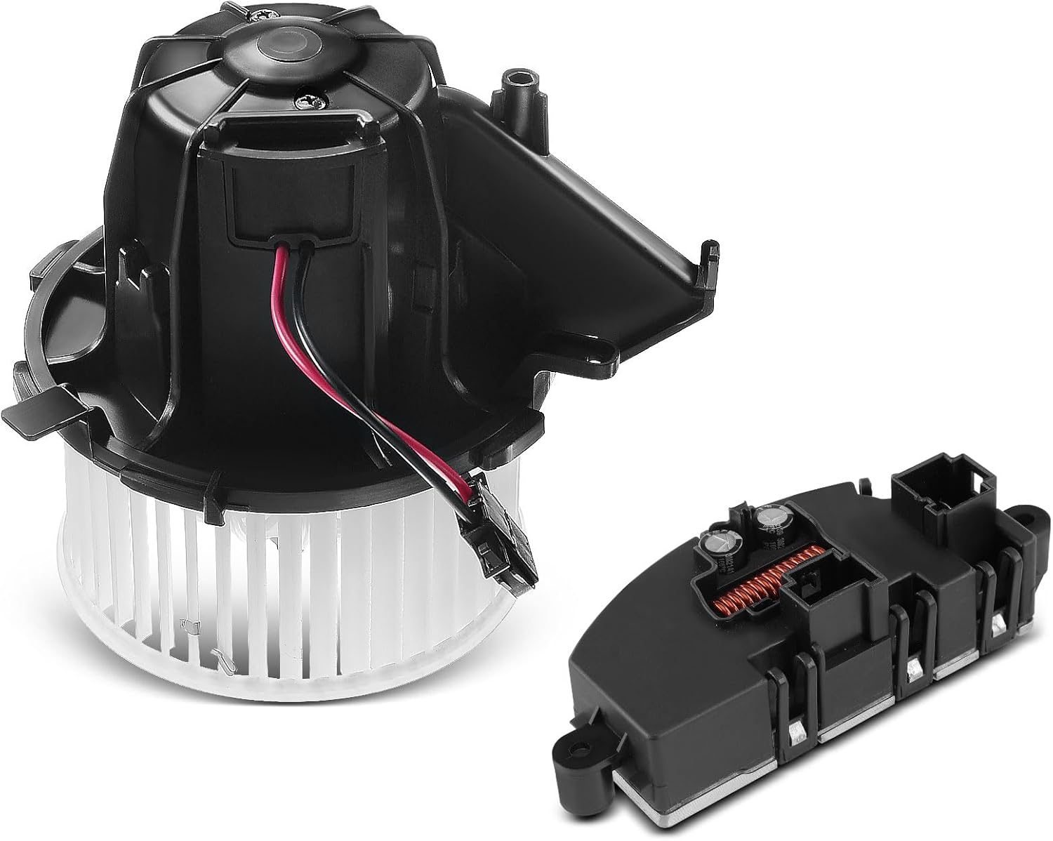 A-Premium HVAC Heater Blower Motor and Resistor Assembly Compatible with Audi Vehicles - A5 Quattro 2012, Q5 2013-2016 - Front, Replace# 8T0820521E, A2469064100, 2-PC Set