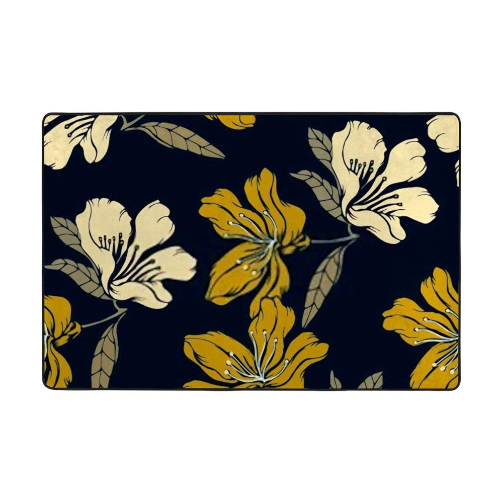 Tapis aquarelle floral 80x58 inch en velours de corail doux