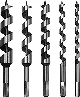 Kit Jogo de 5 Brocas Para Madeira Espiral Encaixe Sextavado