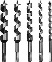 Kit Jogo de 5 Brocas Para Madeira Espiral Encaixe Sextavado