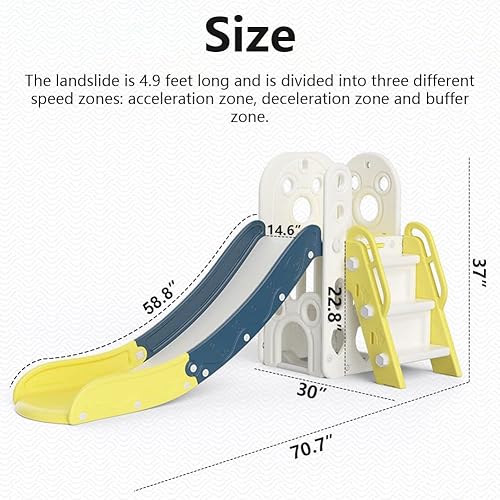Miniatura 2 de Tobogán infantil adecuado para niños de 1 a 12 años de edad para jugar y escalar en el tobogán. Equipado con baloncesto y espacio de almacenamiento