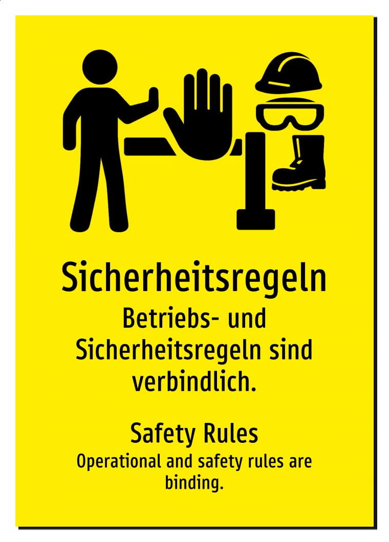 50135-DEEN-S-07 | Sicherheitsregeln/Safety Rules Schild | Deutsch