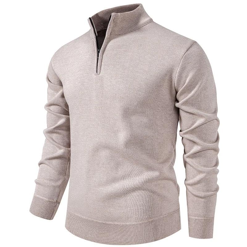 Thick Men' Knitted Sweater Korean Style Autumn Winter Slim Fit Knit Half Zipper Casual Pullover Sweaters Man2