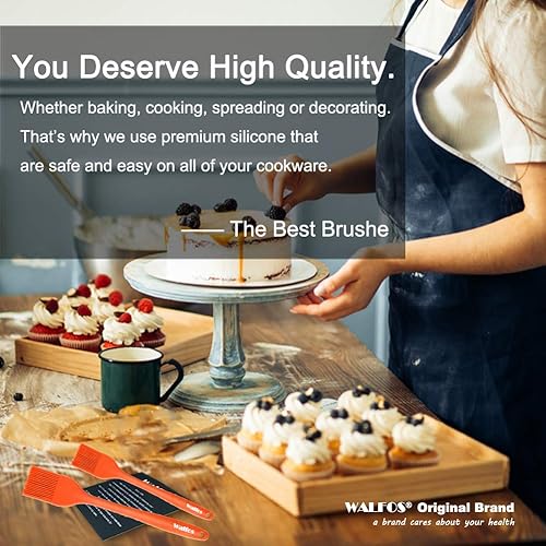 Miniatura 74 de Walfos Cepillo de silicona para pastelería, juego de cepillos para untar resistentes al calor, perfecto para hornear, parrilla de barbacoa, cocina