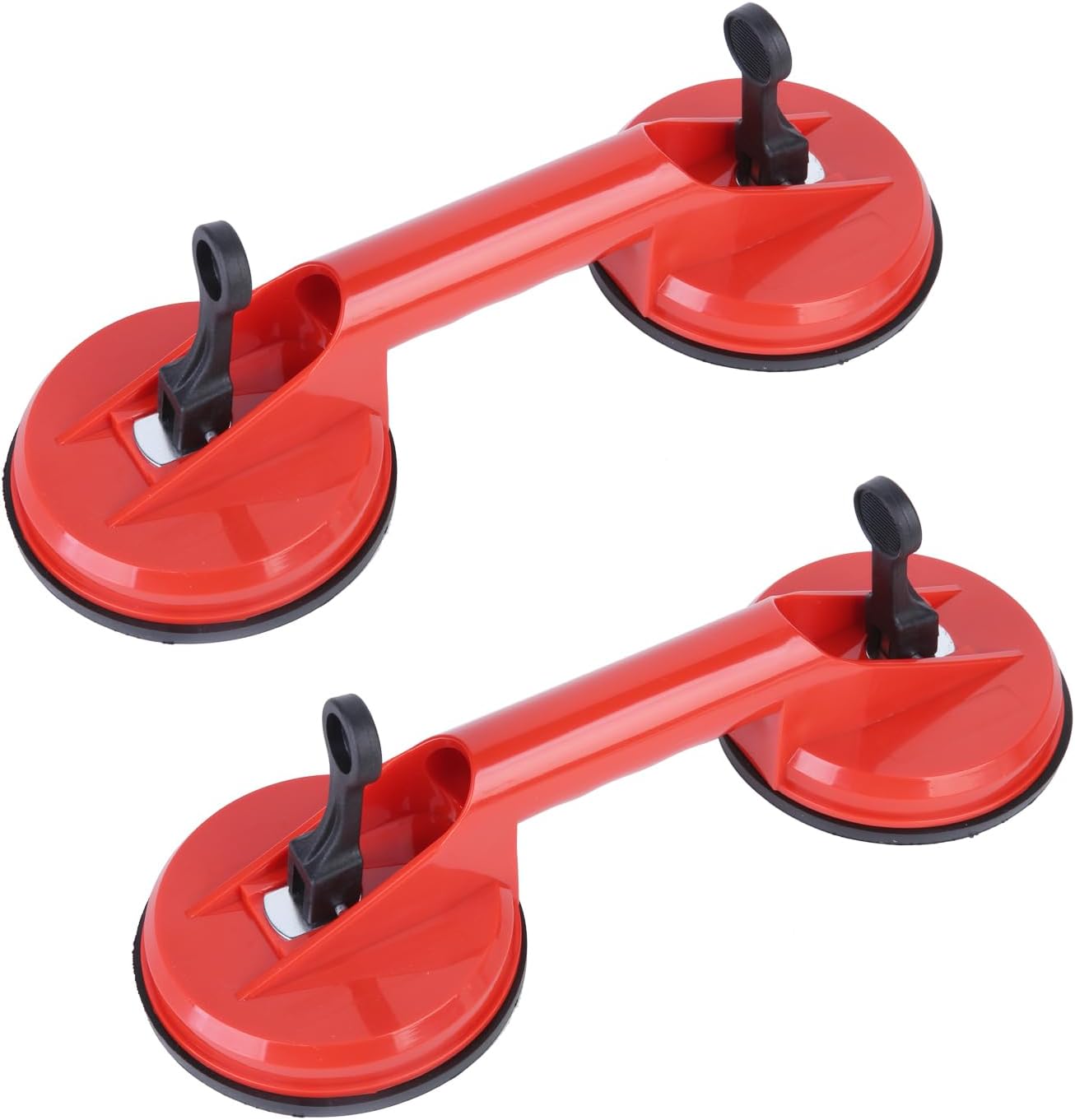 2 Pack Heavy Duty Glass Suction Cups, Glass Suckers Lifters, Dual Vacuum Plate Handle Glass Suckers to Lift Glass, Tiles, Slabs, Lifting Capacity 100kg
