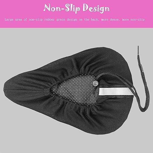 Miniatura 5 de Liyamobu Funda de cojín para asiento de bicicleta de gel para niños y niñas, 9 x 6 pulgadas, transpirable y extra suave, espuma viscoelástica para