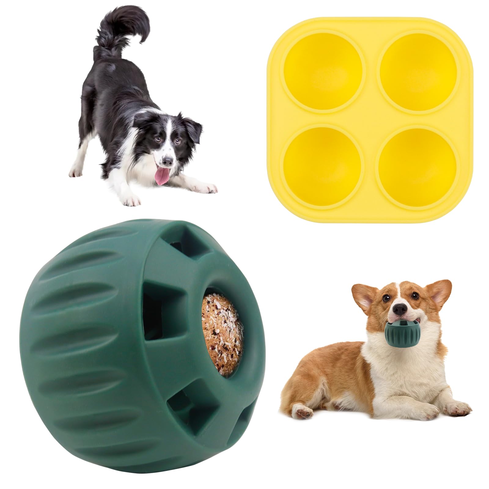 Raxfekro Giocattolo per Cani - Palla da Leccare Riempibile, Durevole, Sicuro e Facile da Pulire