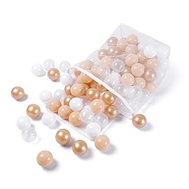 Realhaha Ball Pit Balls 100 Play Balls Plastic Balls for Baby Girls Toddlers Kids Play Tent Pool Playhouse Playpen Party Decoration, Pearl Brown
