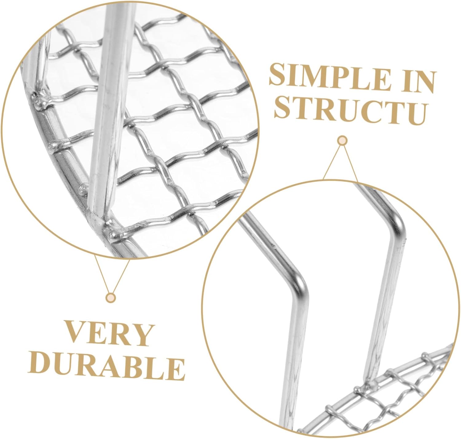 Stainless Steel BBQ Grill Mesh Rack for Outdoor Barbecue Sturdy Barbecue Wire Mesh Mat 12 x 12 Non-Stick Grilling Accessory High Temperature Resistance